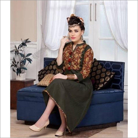 Ladies Printed Kurti Decoration Material: Paint