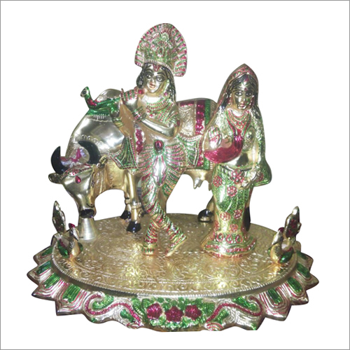 Radha Krishna Silver Statue