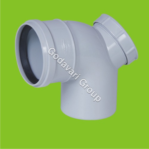 SWR Drainage Tee Pipe - UPVC, 75 mm to 160 mm | UV Resistant, Easy to Install, Non-Combustible