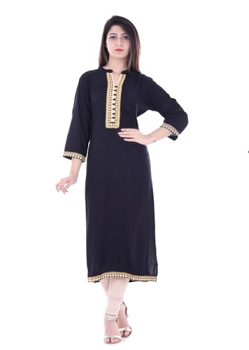 Cotton Embroidered Kurti Decoration Material: Stones
