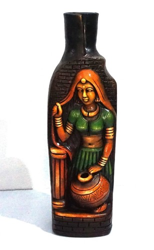 Terracotta Small Vase Lady With Matka