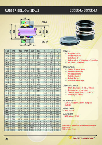 Mechanical Rubber Bellow Seals