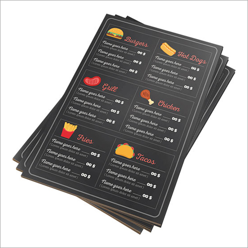 PVC Menu Cards