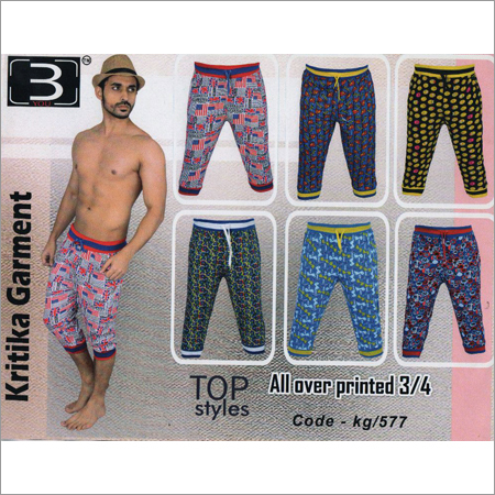 Men's All Over Printed 3/4 Pant