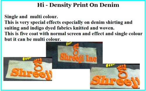 Hi Density Print On Denim - Denim Red Five Coat, High Density Screen Print, Multi-Color Effects