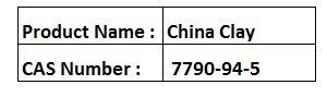 China Clay - Al2Si2O5(OH)4, Bulk Density 1.0-1.5 g/cm³ | High Purity, Fine Particle Size, Versatile Applications