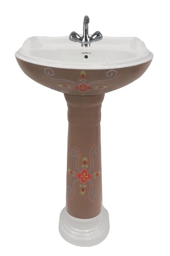 Matt Coffee Brown Pedestal Wash Basin
