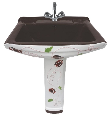 Sophia Set Black Color Pedestal Wash Basin