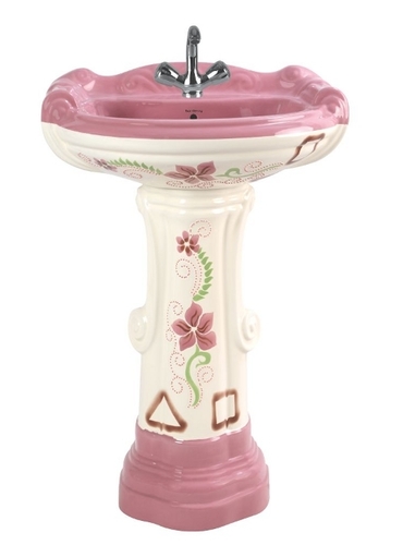 Painted Pedestal Wash Basin