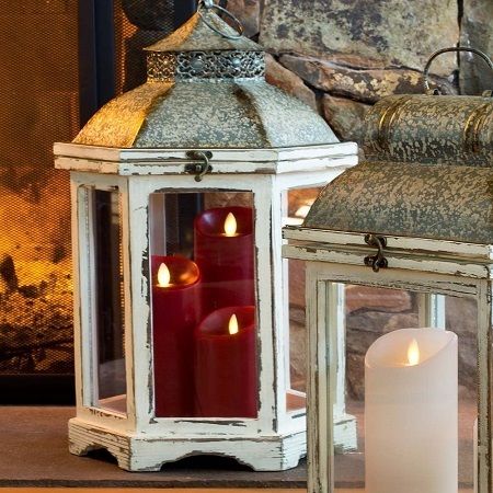 Rustic Indoor Lantern, Large Hexagonal