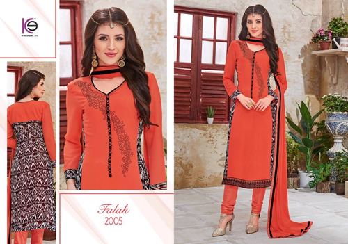 Traditional Wear Suits Falak Vol 2 - Georgette Top, Santoon Bottom, Nazmin Dupatta, Embroidered, 9 Pieces, Unstitched