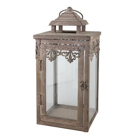 Stonebriar Decorative Fleur De Lis Metal Candle Lantern