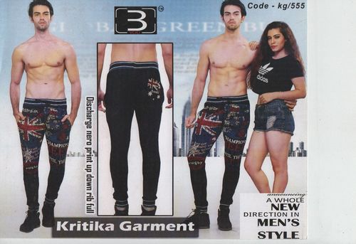 Men's Discharge Nero Print Up Down Rib Full Pant