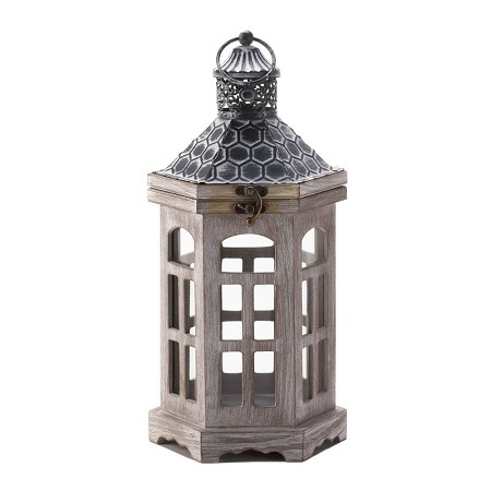 Eastwind Gifts Hex Top Wood Candle Lantern