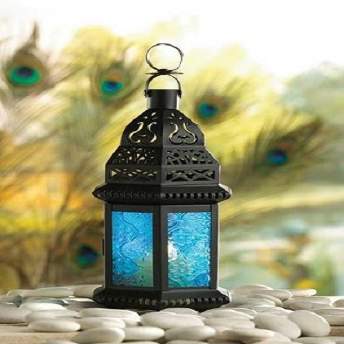 Gallery of Light Moroccan Lantern Blue Glass Candle Holder Candleholder