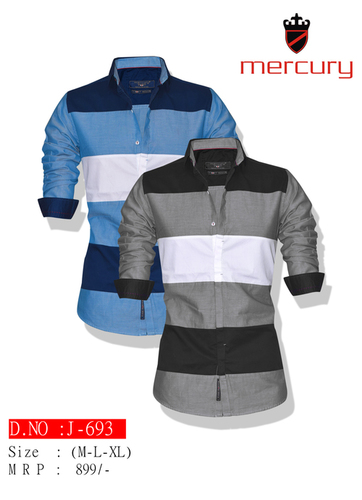 Shirt - Cotton Blend, M-L-XL, Blue | Stylish Design, Comfortable Fit, Durable Fabric, Breathable, Long Sleeves, Striped Pattern