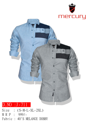 Shirt - Cotton Blend, Light Blue, Long Sleeves | Breathable Fabric, Stylish Design, Comfortable Fit