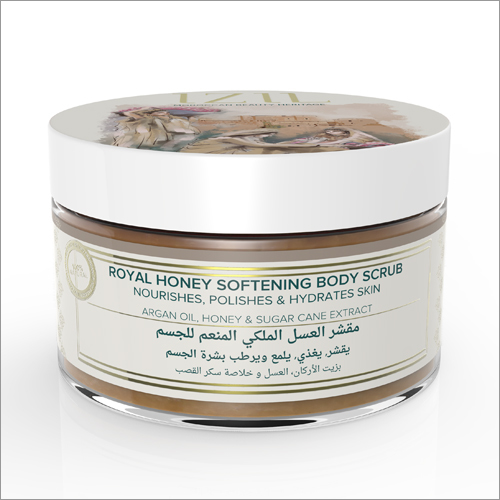 Honey Body Scrub - Organic Sugar Cane & Royal Honey Blend | Soothing Anti-Aging Exfoliator for All Skin Types, Brightens & Tightens Pores