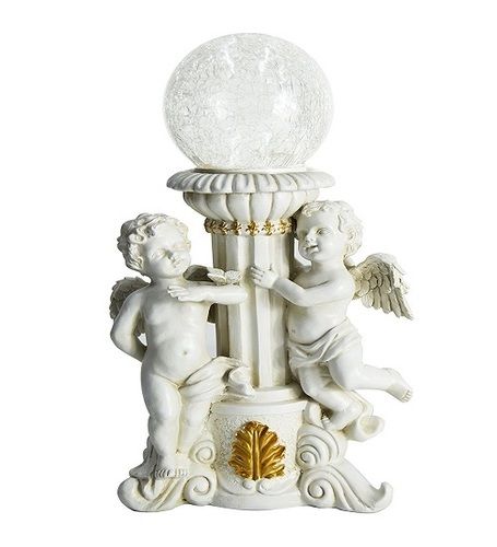 HOMESHINE Solar Powered Cherub Garden Statue