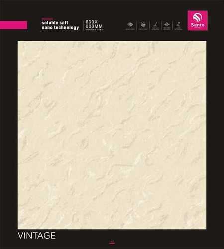 Glossy Floor Tiles - Ceramic & Porcelain, 600x600 mm Size, 9 mm Thickness, Vibrant Leaf Patterns & Finishes