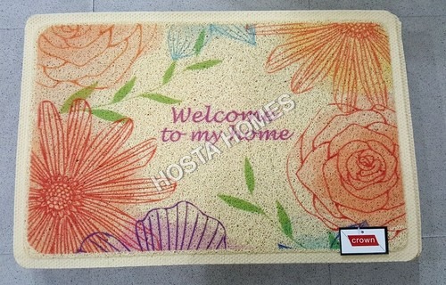 Floral Print Pvc Rubber Door Mat