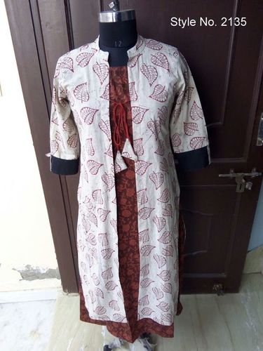 Jaipuri Kurtis - Cotton & Rayon Fabric, 3/4 Sleeve, Printed Casual to Formal Wear for Girls | Available in Sizes M, L, XL, XXL for Spring & Summer