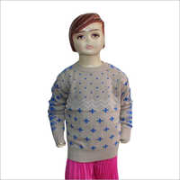 Kids Printed Sweater - Acrylic Wool, Multiple Sizes, Beige | Warmth, Soft, Durable, Stylish, Winter Wear