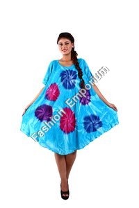 Blue And Red Rayon Dress