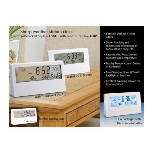 Sharp Weather Station Clock With Backlight