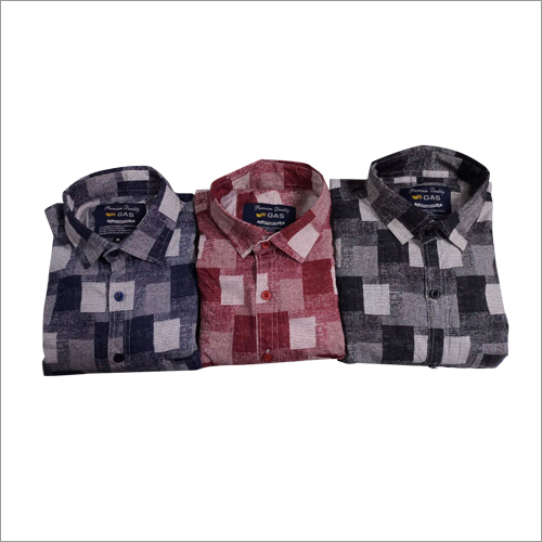 Shirts - Cotton Blend, M-L-XL, Grey | Button Closure, Collared, Checked Pattern, Soft Fabric, Comfortable Fit