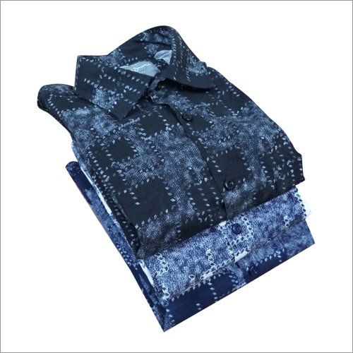 Shirts - Cotton, M-XXL, Blue | Collared, Stylish Design, Soft Fabric, Durable Material, Comfortable Fit, Easy Care, Versatile Style, Modern Printed Pattern, Long Sleeve, 150gsm