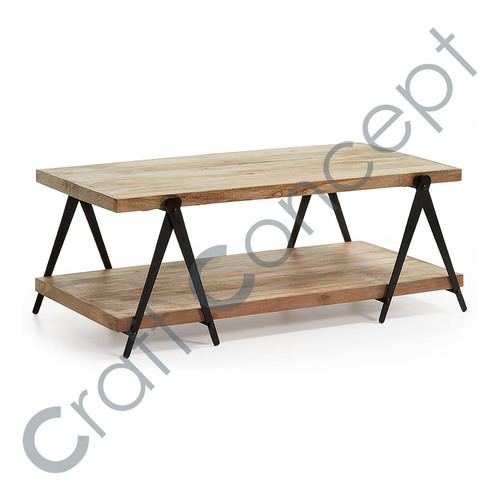 Wood & Metal Coffee Table No Assembly Required