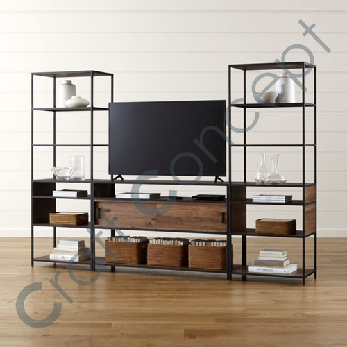 WOOD & METAL TV CABINET