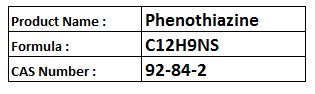 Phenothiazine - Chemical Formula C12H9NS, CAS 92-84-2 | Pharmaceutical Synthesis, Pesticide Production, Derivative Uses