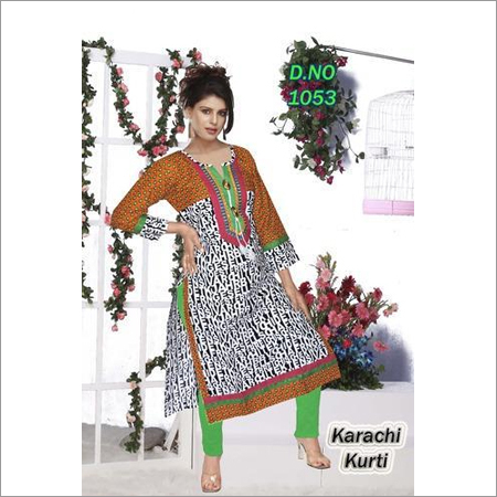 Ladies Designer Print Karachi Kurti