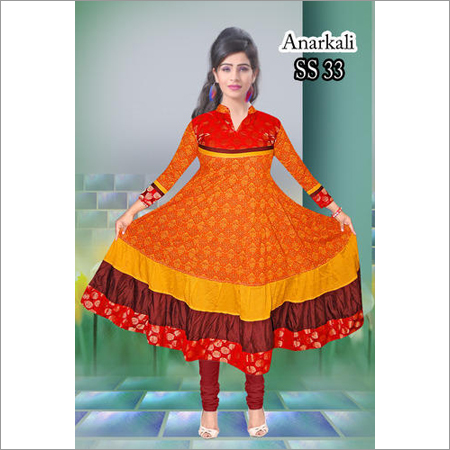 Ladies Printed Cotton Anarkali Kurti
