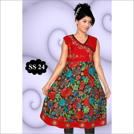 Ladies Rayon Printed Anarkali Kurti