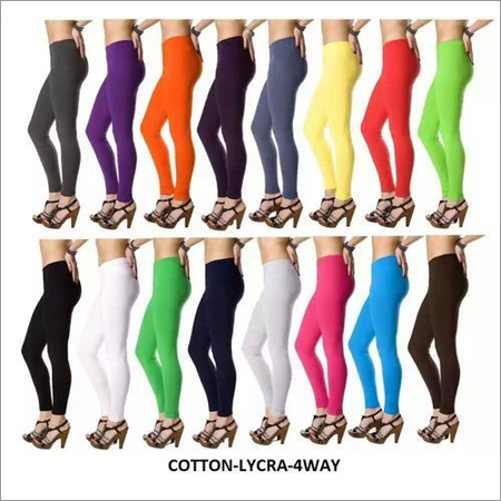 Ladies Cotton Lycra 4 Way Leggings