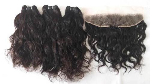 Raw Indian Wavy Hair Weaves and Lace Frontal best hair extensions