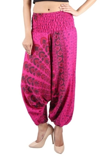 Viscose Poly Crepe Mandala Afghani Trouser Party Wear Pink Harem Trouser