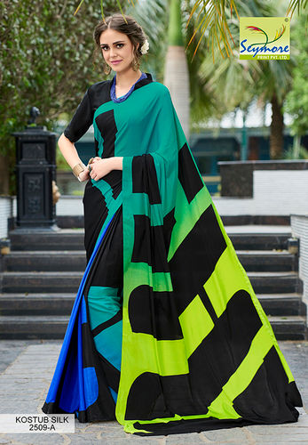 Multicolor Attractive Crepe Printed Saree