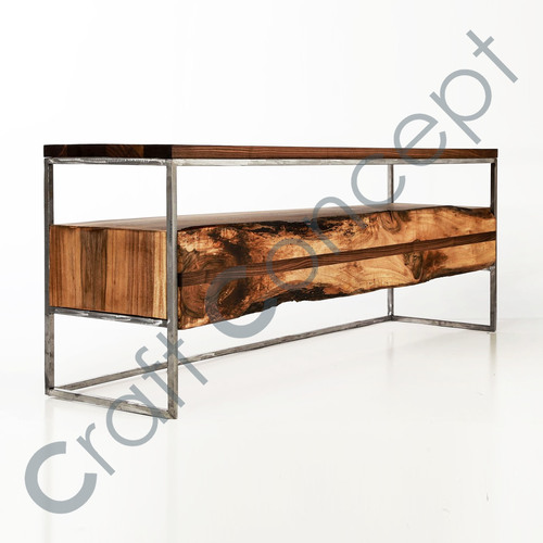 Wood & Metal Console No Assembly Required