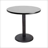 Round Cafe Table - Mcf/mdf With Stainless Steel Frame , Brown Color, Elegant Design, Durable Top, Easy Cleaning, Modern Appeal, Stylish Look