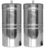 Coffee Filter - Stainless Steel, 8-10 Cm Diameter, 15-20 Cm Height, 2-4 Cup Capacity | Efficient Brewing With 2 Reusable Filters