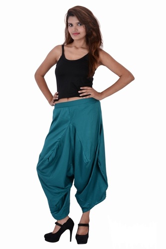 Washable Rayon Solid Casual Wear C.Green Color Yoga Trouser