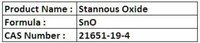 Stannous Oxide - Sno, 6.85 G/cmâ³ Density, 1080 Â°c Melting Point | Esterification Catalyst, Chemical Reagent, High Purity