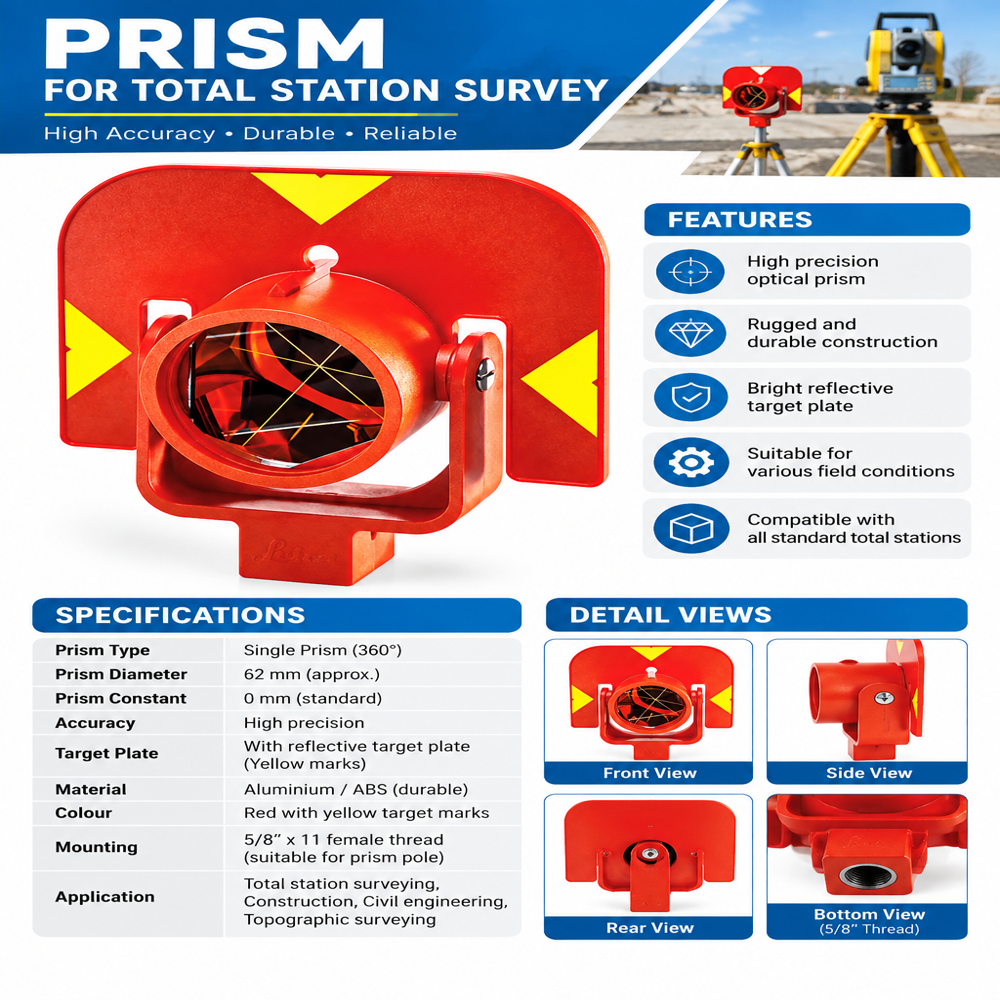 Prism For Total Station - Application: Land Surveying