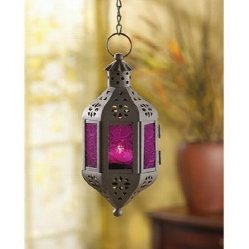 Gifts & Decor Mystical Decorative Candle Lantern Light Metal Glass