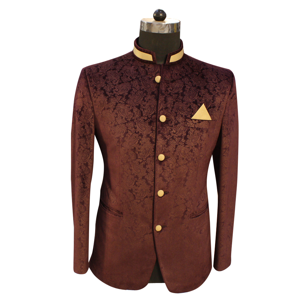 Men's Jodhpuri Wine Color Suit