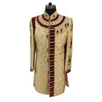 Mens Golden Color Wedding Sherwani